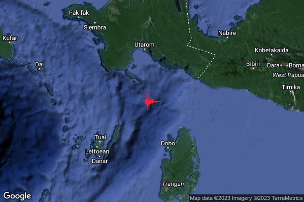Violento Terremoto M5.7 epicentro Indonesia [Sea] alle 11:19:54 (09:19:54 UTC)