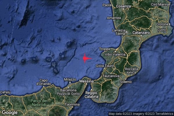 Lieve Terremoto M2.0 epicentro Tirreno Meridionale (MARE) alle 09:21:10 (07:21:10 UTC)