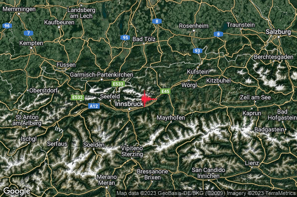 Lieve Terremoto M2.2 epicentro Confine Austria-Germania (AUSTRIA GERMANIA) alle 08:50:34 (06:50:34 UTC)