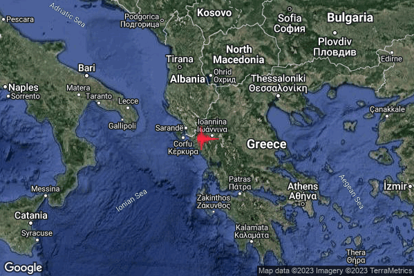 Intenso Terremoto M4.5 epicentro Greece [Land] alle 17:06:04 (15:06:04 UTC)