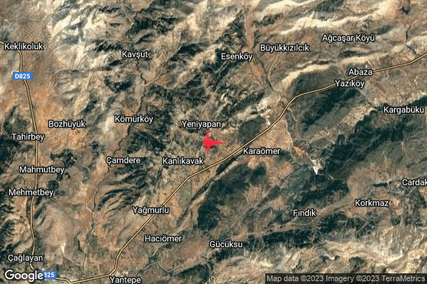 Forte Terremoto M4.8 epicentro Turkey alle 19:16:42 (17:16:42 UTC)