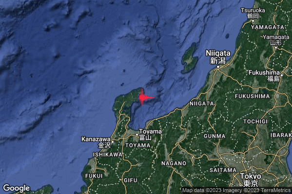 Estremo Terremoto M6.4 epicentro Near west coast of eastern Honshu Japan [Sea: Japan] alle 07:42:09 (05:42:09 UTC)