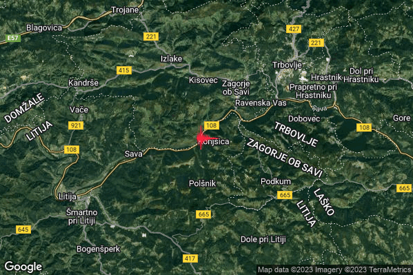 Debole Terremoto M2.4 epicentro Slovenia (SLOVENIA) alle 04:03:24 (02:03:24 UTC)