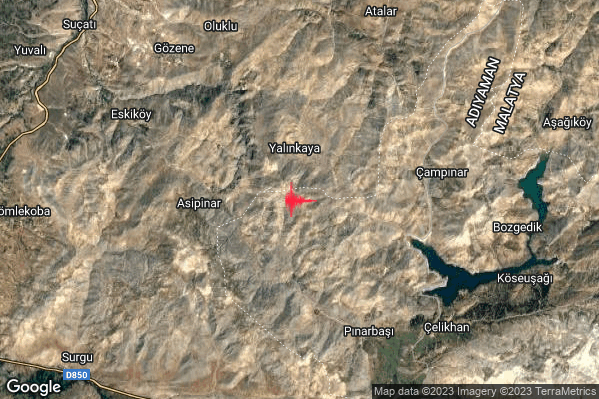 Intenso Terremoto M4.7 epicentro Turkey alle 22:20:40 (20:20:40 UTC)