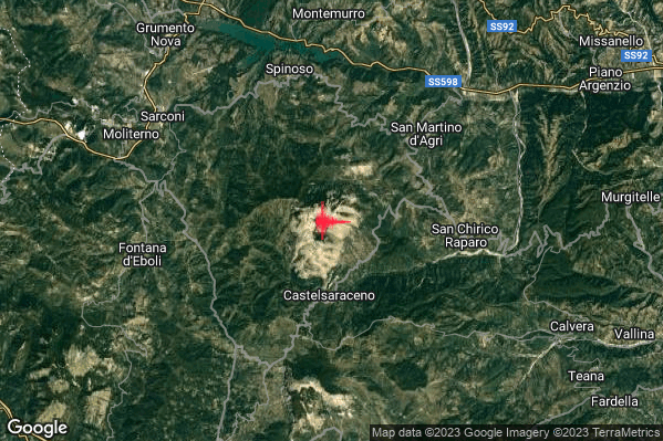 Lieve Terremoto M2.1 epicentro 4 km N Castelsaraceno (PZ) alle 10:52:51 (08:52:51 UTC)