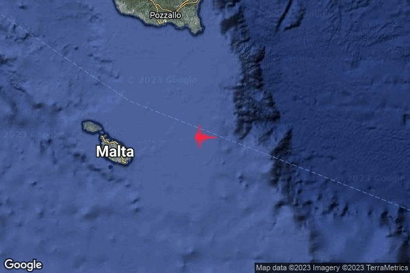 Debole Terremoto M2.7 epicentro Mar Ionio Meridionale (MARE) alle 20:53:24 (18:53:24 UTC)