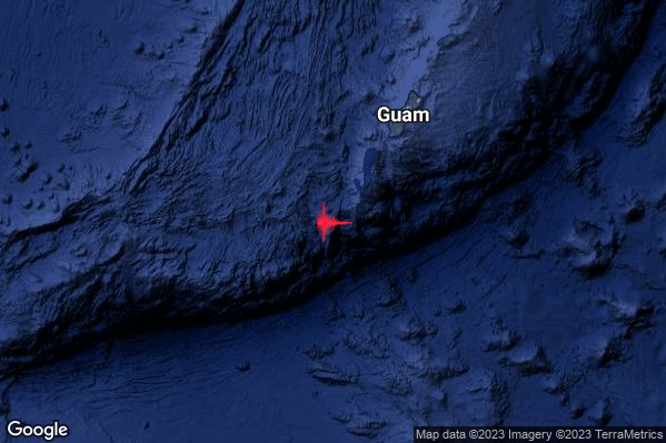 Violento Terremoto M5.7 epicentro Northern Mariana Islands-Guam [Sea] alle 10:02:33 (08:02:33 UTC)
