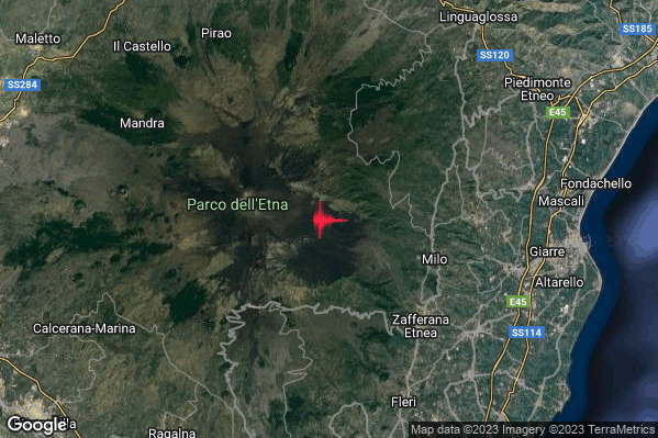 Lieve Terremoto M2.0 epicentro 6 km W Milo (CT) alle 09:09:57 (07:09:57 UTC)
