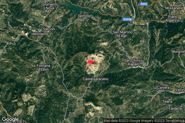 Lieve Terremoto M2.1 epicentro 3 km N Castelsaraceno (PZ) alle 12:26:12 (10:26:12 UTC)