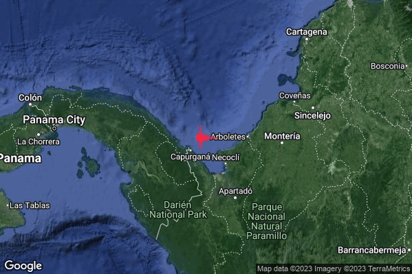 Estremo Terremoto M6.6 epicentro Colombia [Sea] alle 05:05:32 (03:05:32 UTC)