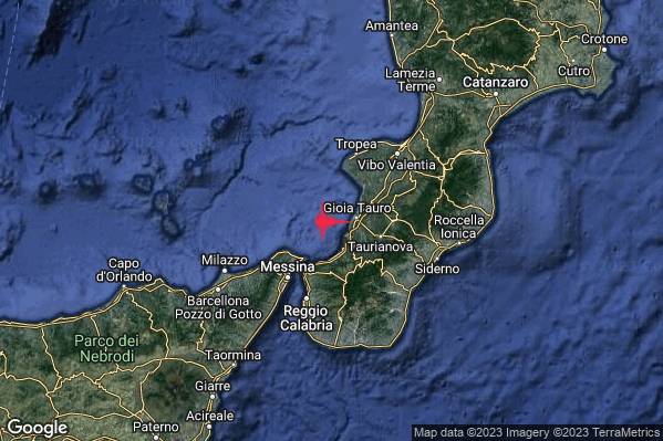 Lieve Terremoto M2.0 epicentro Costa Calabra sud-occidentale (Catanzaro Vibo Valentia Reggio di Calabria) alle 14:58:24 (12:58:24 UTC)