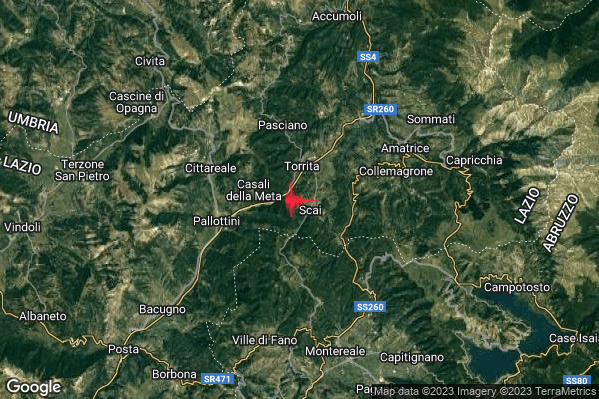 Lieve Terremoto M2.2 epicentro 5 km E Cittareale (RI) alle 12:39:51 (10:39:51 UTC)