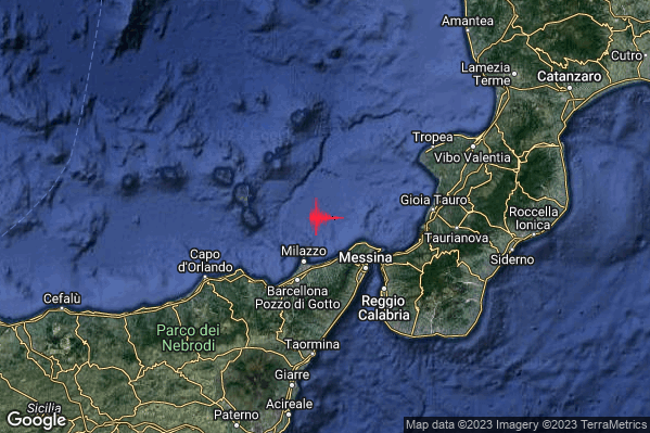 Lieve Terremoto M2.0 epicentro Tirreno Meridionale (MARE) alle 14:02:06 (12:02:06 UTC)