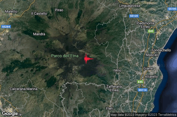 Debole Terremoto M2.5 epicentro 7 km W Milo (CT) alle 06:51:37 (04:51:37 UTC)