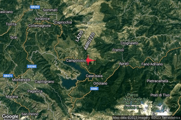 Lieve Terremoto M2.0 epicentro 2 km E Campotosto (AQ) alle 09:52:01 (07:52:01 UTC)