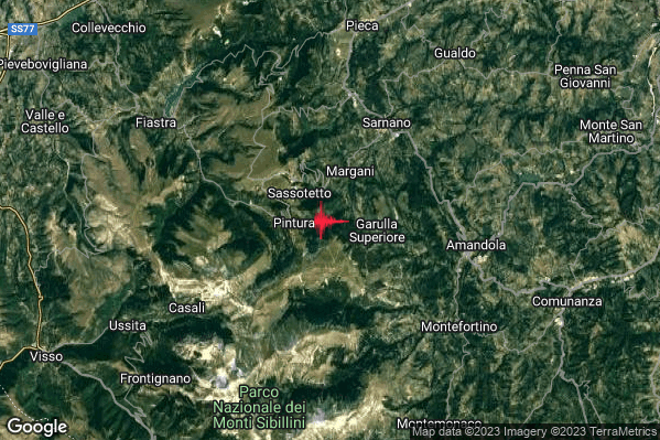 Lieve Terremoto M2.0 epicentro 3 km E Bolognola (MC) alle 19:12:22 (17:12:22 UTC)