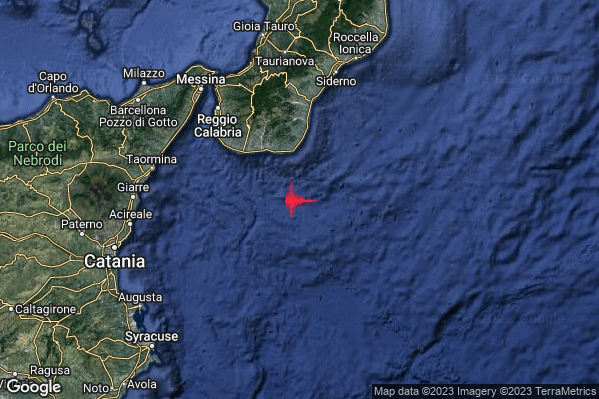 Lieve Terremoto M2.2 epicentro Costa Calabra sud-orientale (Reggio di Calabria) alle 16:17:52 (14:17:52 UTC)