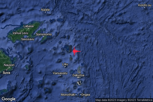Severo Terremoto M5.6 epicentro Fiji Islands region [Sea: Fiji] alle 21:59:13 (19:59:13 UTC)