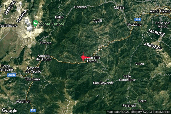 Lieve Terremoto M2.2 epicentro 1 km W Acquasanta Terme (AP) alle 03:48:00 (01:48:00 UTC)