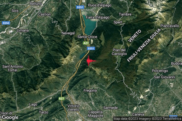 07:21:47 M2.8 epicentro “5 km N Fregona (TV)” 07:21:47 M2.8 epicentro “5 km N Fregona (TV)”