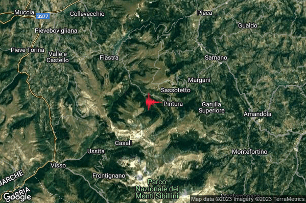 Lieve Terremoto M2.0 epicentro 1 km W Bolognola (MC) alle 12:51:24 (10:51:24 UTC)