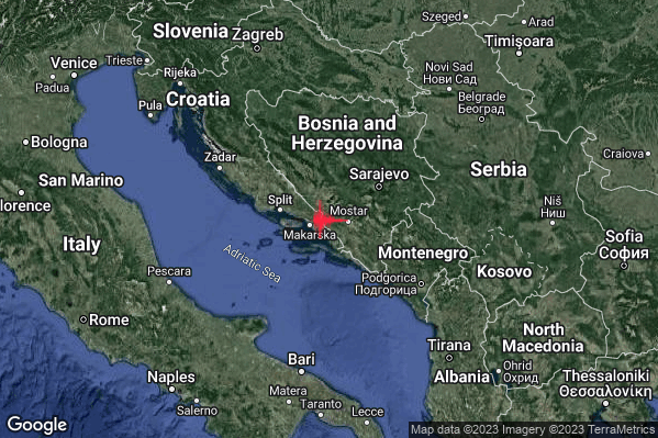 Moderato Terremoto M3.7 epicentro Bosnia and Herz. [Land] alle 00:23:24 (22:23:24 UTC)
