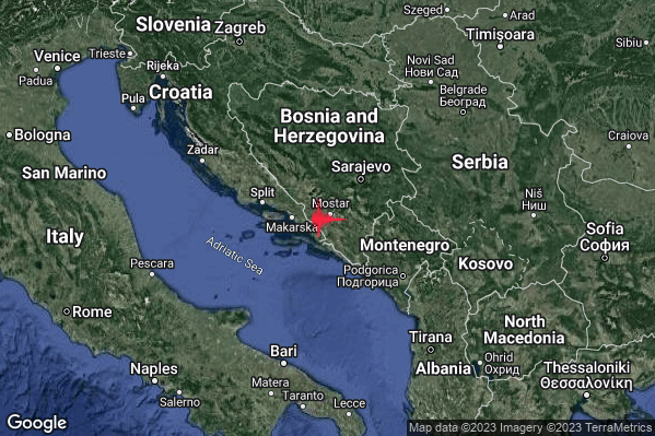Moderato Terremoto M3.3 epicentro Bosnia and Herz. [Land] alle 12:37:17 (10:37:17 UTC)