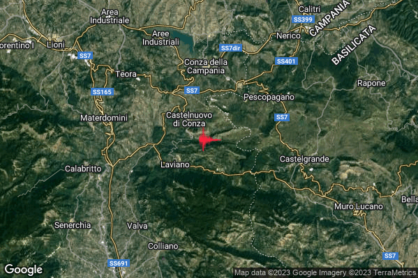 Lieve Terremoto M2.1 epicentro 2 km E Santomenna (SA) alle 13:59:05 (11:59:05 UTC)