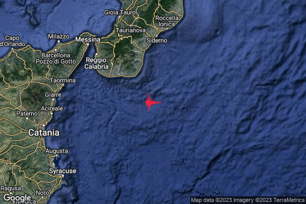 Debole Terremoto M2.4 epicentro Costa Calabra sud-orientale (Reggio di Calabria) alle 10:33:06 (08:33:06 UTC)