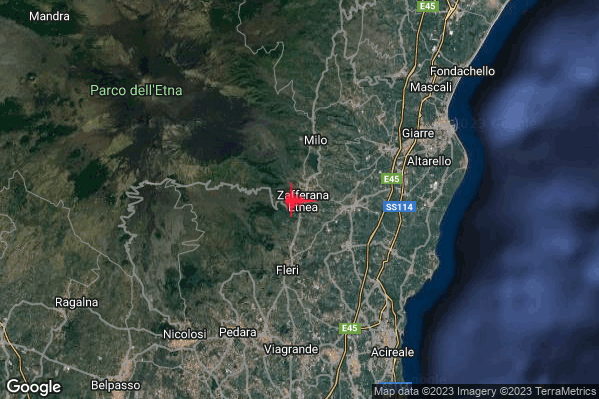 Leggero Terremoto M3.1 epicentro 1 km S Zafferana Etnea (CT) alle 22:08:19 (20:08:19 UTC)