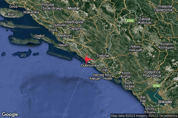 Moderato Terremoto M3.7 epicentro Costa Croata meridionale (CROAZIA) alle 05:54:19 (03:54:19 UTC)
