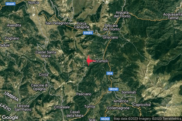 Lieve Terremoto M2.0 epicentro 2 km W Accumoli (RI) alle 11:46:25 (09:46:25 UTC)