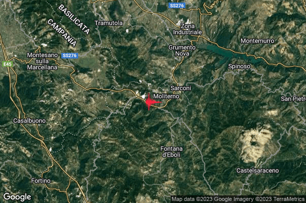 Lieve Terremoto M2.0 epicentro 2 km SW Moliterno (PZ) alle 06:37:00 (04:37:00 UTC)