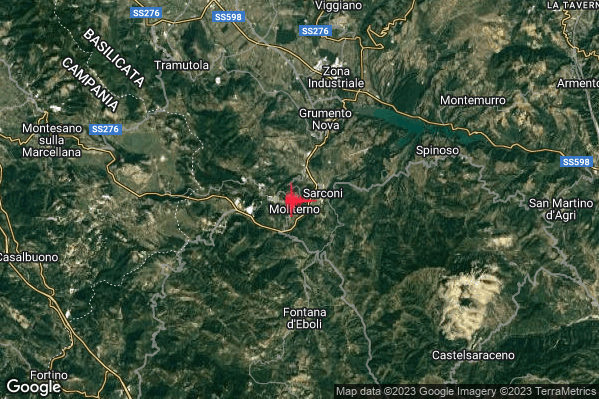 Lieve Terremoto M2.0 epicentro Moliterno (PZ) alle 09:59:20 (07:59:20 UTC)