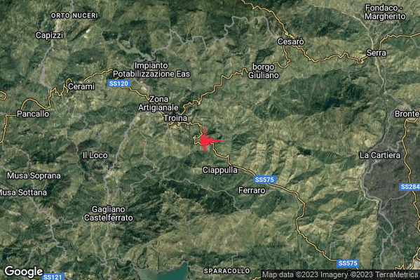 Debole Terremoto M2.3 epicentro 4 km SE Troina (EN) alle 06:48:40 (04:48:40 UTC)