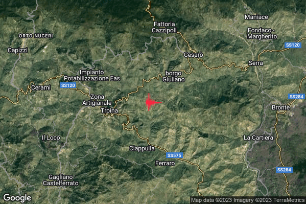 Lieve Terremoto M2.1 epicentro 5 km E Troina (EN) alle 12:22:14 (10:22:14 UTC)