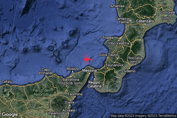 Lieve Terremoto M2.0 epicentro Tirreno Meridionale (MARE) alle 17:20:18 (15:20:18 UTC)