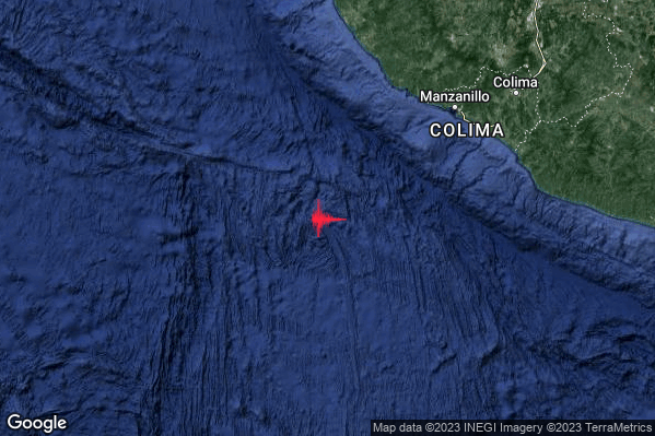 Severo Terremoto M5.6 epicentro Off coast of Jalisco Mexico [Sea: Mexico] alle 12:13:53 (10:13:53 UTC)