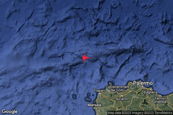 Lieve Terremoto M2.2 epicentro Tirreno Meridionale (MARE) alle 11:33:38 (09:33:38 UTC)