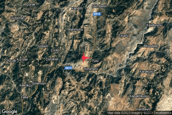 Severo Terremoto M5.6 epicentro Turkey alle 07:44:56 (05:44:56 UTC)