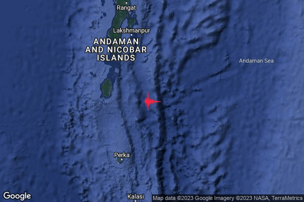 Violento Terremoto M5.8 epicentro India [Sea] alle 21:23:50 (19:23:50 UTC)