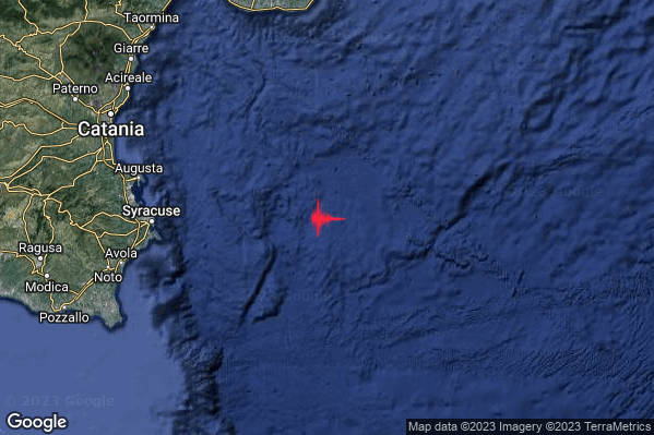 Moderato Terremoto M3.6 epicentro Mar Ionio Meridionale (MARE) alle 15:50:34 (13:50:34 UTC)