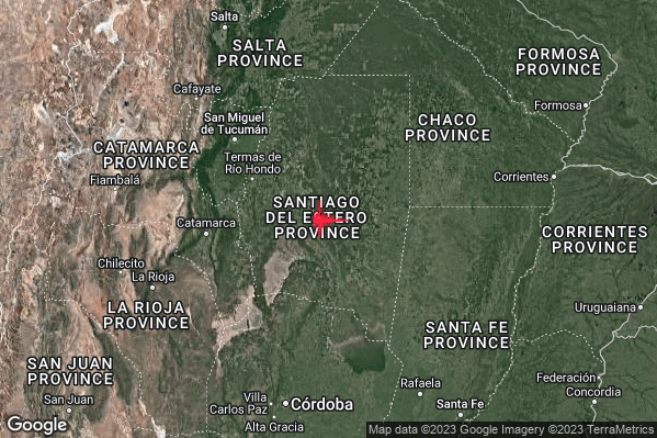 Violento Terremoto M6.1 epicentro Santiago del Estero Province Argentina [Land: Argentina] alle 09:20:07 (07:20:07 UTC)