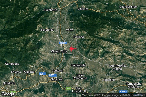 Lieve Terremoto M2.2 epicentro 3 km SW Colliano (SA) alle 20:38:55 (18:38:55 UTC)