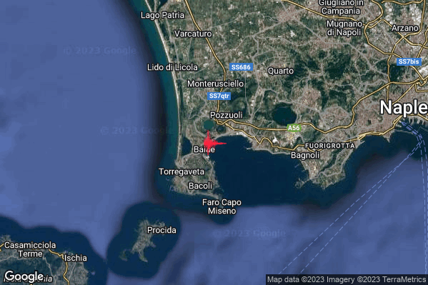 Lieve Terremoto M2.0 epicentro Campi Flegrei alle 02:51:28 (00:51:28 UTC)