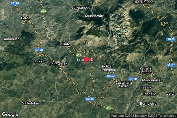 Debole Terremoto M2.6 epicentro 4 km W Polizzi Generosa (PA) alle 13:35:58 (11:35:58 UTC)