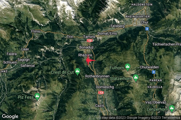Lieve Terremoto M2.0 epicentro Svizzera (SVIZZERA) alle 18:23:37 (16:23:37 UTC)