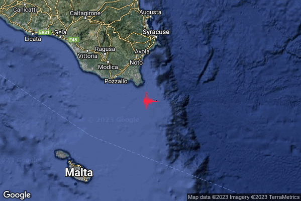 Debole Terremoto M2.4 epicentro Costa Siracusana (Siracusa) alle 08:03:03 (06:03:03 UTC)