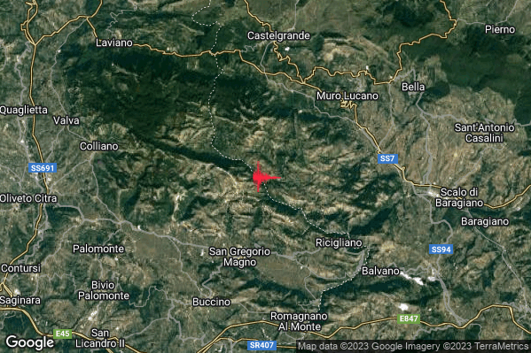 Lieve Terremoto M2.0 epicentro 6 km NE San Gregorio Magno (SA) alle 11:05:18 (09:05:18 UTC)