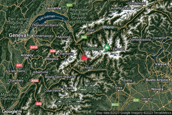 Debole Terremoto M2.6 epicentro Confine Italia-Svizzera (SVIZZERA) alle 23:10:59 (21:10:59 UTC)